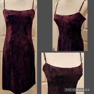 90's City Triangles Velvet Snake Print Midi Dress w Spaghetti Straps & Back Zip.